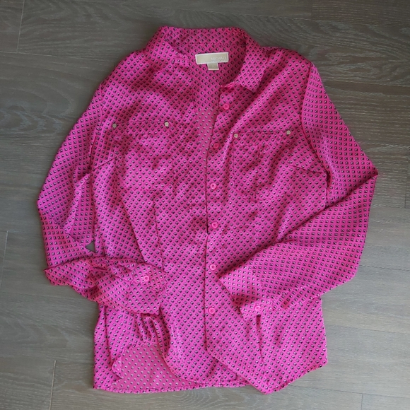 MICHAEL KORS diamond button up top - Picture 1 of 7